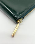 Tory Burch Black Patent Leather Continental Zip-Around Wallet