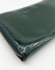 Tory Burch Black Patent Leather Continental Zip-Around Wallet