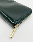 Tory Burch Black Patent Leather Continental Zip-Around Wallet