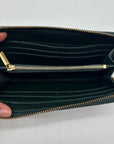 Tory Burch Black Patent Leather Continental Zip-Around Wallet