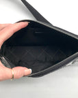 Michael Kors Black And White Leather Floral Print Crossbody Bag