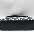 Michael Kors Black And White Leather Floral Print Crossbody Bag