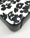 Michael Kors Black And White Leather Floral Print Crossbody Bag