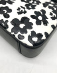 Michael Kors Black And White Leather Floral Print Crossbody Bag