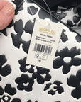 Michael Kors Black And White Leather Floral Print Crossbody Bag
