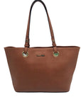 Calvin Klein Brown Saffiano Leather Tote Bag