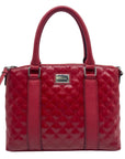 Calvin Klein Red Quilted Convertible Satchel