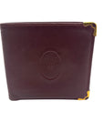 Cartier Vintage Burgundy Smooth Leather Bifold Wallet