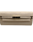 Catherine Malandrino Cream Croc-Embossed Crossbody Bag