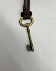 Fossil Brown Leather Vintage Turn Lock Crossbody Bag