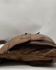 Fossil Brown Leather Vintage Turn Lock Crossbody Bag