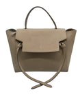 Celine Taupe Grained Calfskin Belt Satchel