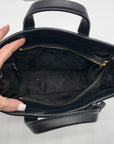 Michael Kors Black Leather Small East West Gigi Messenger Tote