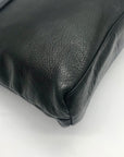 Jack Georges Voyager Black Pebbled Leather Zippered Crossbody Hobo Bag
