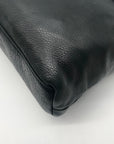 Jack Georges Voyager Black Pebbled Leather Zippered Crossbody Hobo Bag