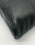 Jack Georges Voyager Black Pebbled Leather Zippered Crossbody Hobo Bag