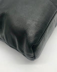 Jack Georges Voyager Black Pebbled Leather Zippered Crossbody Hobo Bag