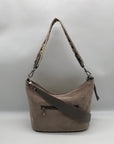 The Sak Gray Genuine Suede De Young Shoulder Bag