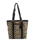 Coach Beige & Brown Canvas Hampton Tote Bag F12645