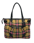 Coach Beige Daisy Wool Tweed Plaid Emma Tote Bag F25083