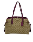 Coach Beige Monogram Canvas Shoulder Bag