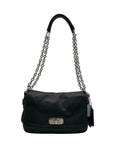 Coach Black Leather Chelsea Turn Lock Flap Shoulder Bag 17825