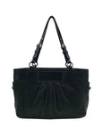 Coach Black Leather Gallery Pleated Tote Bag F13759