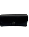 Coach Black Leather Slim Envelope Flap Long Wallet