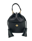 Coach Black Pebbled Leather Lora Whipstitch Bucket Bag 651