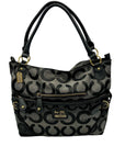 Coach Black Signature Canvas Hobo/Shoulder Bag 12960