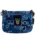 Coach Blue Fabric Poppy Shoulder Bag