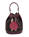 Coach Brown & Purple Signature Jaquard Dempsey Bucket Bag 19 C7084