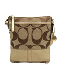 Coach Brown Signature Canvas Swingpack Crossbody 40758