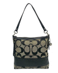 Coach Gray & Black Jacquard Canvas Signature Logo Shoulder Bag 12825
