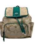 Coach Khaki And Blue Vintage Canvas Backpack