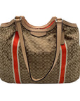 Coach Khaki Signature Stripe Devin Shoulder Bag-F26131