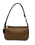 Coach Khaki and Brown Canvas Coated shoulder bag