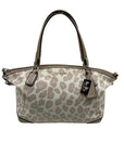 Coach Madison Beige Canvas Leopard Print Shoulder Bag 8373