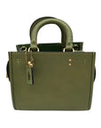 Coach Olive Green Leather Rogue Top Handle Bag C6502
