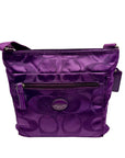 Coach Purple Monogram Print Nylon Crossbody