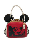 Coach Red Leather Disney Mickey Mouse X Keith Haring Shoulder Bag