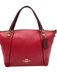 Coach Red Pebbled Leather Kacey Satchel Bag C6841
