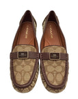 Coach Saddle And Hazelnut Signature Jacquard Mona Driver Loafers