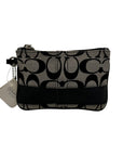 Coach Signature Black & Grey Strip Wristlet