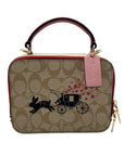 Coach Signature Rabbit & Carriage Coated Canvas Box Satchel