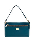 Coach Teal Crossgrain Leather Pop Pouch