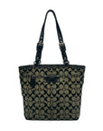 Coach Vintage Gray and Black Canvas Hamptons Shoulder Bag-F13077