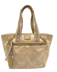 Coach Yellow Cotton Sateen Hampton Scribble Tote Bag