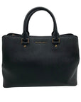 Michael Kors Black Saffiano Leather Savannah Convertible Satchel Bag