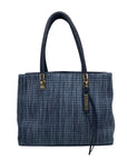 Cole Haan Blue Straw Benson Tote Bag